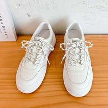 화이트신발 전문점 할인점 드렌드 스트릿 무드 여성 봄가을 리얼가죽 스니커즈 배기 사계절 캐주얼화 4080961405