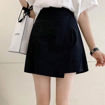[캣츠원피스] 린넨 미니 랩스커트