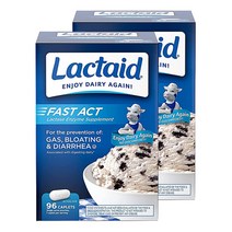Lactaid 락타이드 락테이스 락타아제 엔자임 소화효소 패스트 액트 96캐플렛 2팩, 2g, 2개