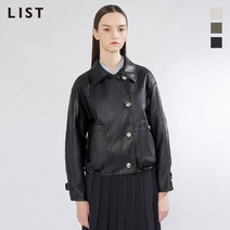 리스트 사선 버튼 레더 점퍼 TWWJPM70050