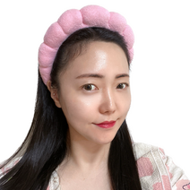 압투스 세안 세수 클렌징 미용 헤어밴드 머리띠 1+1 유튜브 틱톡 릴스, 2개, 핑크