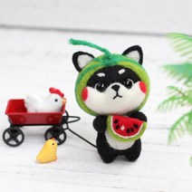 DIY 양모펠트 니들펠트 토끼 패키지 SET 퀼트, 수박시바, 1개