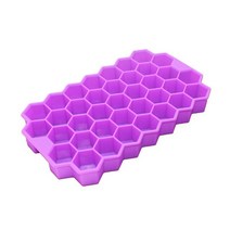 카페제빙기 아이스 큐브 몰드 실리콘 벌집 메이커 트레이 주방 바 위스키 칵테일 액세서리, 09 Purple No Lid