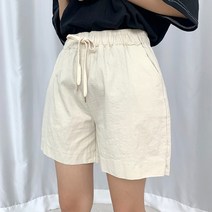 [신축성굿] 린넨 밴딩 트임 숏팬츠