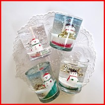 (5온즈 4개만들기) 겨울눈사람-크리스마스 양초 젤캔들 키트 만들기(150ml/4), 클린코튼, 옐로우