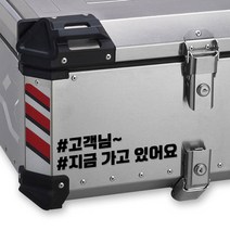 LINE CUT 오토바이 알루미늄 탑박스 배달통 문구스티커 데칼 BDT-0006, L, 파랑반사