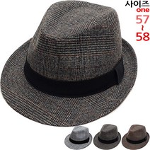 이럭셔리클럽 띠배색체크 중절모 페도라 남녀공용-CAP190517