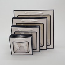대형 종이 쇼핑백 타포린백 에코백제작 투명창 정사각 도시락 장바구니 선물용 답례품 그라프트 무지 선물