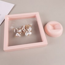 상자 목걸이 반지 귀걸이 선물 팔찌 케이스 종이 가방 정리함 디스플레이 포장 보관 보석함 돌반지함 3 개 크기 산화 방지 PE 필름 보석 함 전시 투명한 Ins 작풍 휴대용 저장, [03] 11X11, [03] pink, 03 11X11