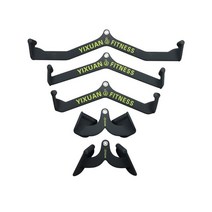 케이블머신 5 pcs 세트 피트니스 lat 풀다운 바 홈 체육관 pully 기계 부착 조정 회전 손 그립 근육 훈련 장비, 베이지