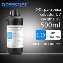 프린터 잉크 호환 유리 세라믹 및 아크릴 금속에 용 UV 평판 프린터 경화 잉크 500ML 프리 코팅 프라이머, 한개옵션1, 01 1PC-Primer