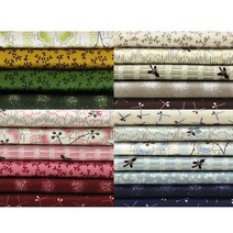 퀼트패키지 JM팬트리 엔틱 패턴 컬렉션 프린트 원단 세트 1/8마, 블루