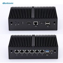 QOTOM 방화벽 마이크로 기기 Q190G6 셀러론 J1900 6 기가비트 LAN 게이트웨이 라우터 팬리스 미니 PC, 8G RAM 256G SSD_Q190G6 J1900