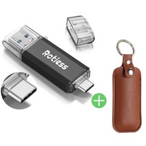 ROTIESS USB3.0 c타입 고속대용량USB메모리 2in1 OTG with PU CASE, 128GB
