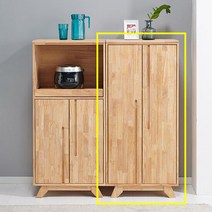 고무나무원목 1200 주방수납장 선반장 주방가구, 색상:네츄럴