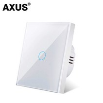 AXUS EU AC100-240V 강화 된 흰색 크리스탈 유리 터치 스위치 패널 벽 조명 스위치 센서 버튼 1/2/3Gang Lamp Interruttore, white 1 gang, 07 white 1 gang