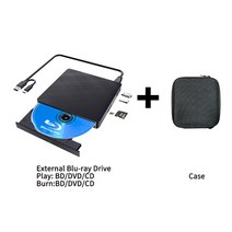 블루레이odd 외장 Bluray 드라이브 3D 블루레이 버너 리더 USB 30 및 유형C 라이터 슬림 BD CD DVD 광학 컴, 03 BWBD Black-Case