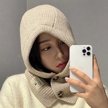 모루잡화점 니트 바라클라바 발라클라바 넥워머, 블랙