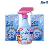 페브리즈 다우니 에이프릴향 용기1(370ml)+리필2(320ml) 세트 섬유탈취제 다우니향 달콤한향 24시간지속