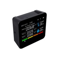 9in1 이산화탄소 검출기 TVOC HCHO PM2.5 온도 센서 공기질 모니터 APP BT, 01 Black
