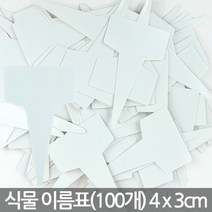 컬러 T자 미니 화분 이름표 100개 - 식물 이름표 칼라 네임텍 푯말 네임픽 꽂이 일자 분갈이 T자 사각 원형 칠판 컬러, 04_한성_T자 이름표 무지(미니)-흰색(100개)