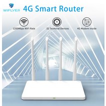 lte 라우터 Wiflyer 4G 라우터 1200Mbps LTE 무선 와이파이 듀얼 밴드 SIM 카드 내장 CAT4 모뎀 핫스팟 인, 02 1200Mbps Dual-band