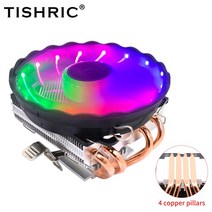 TISHRIC-4/6 히트 파이프 CPU 쿨러 팬 라디에이터 4 핀 PWM 인텔 LGA2011 115X 1700 775 X79 X99 AM3 AM4 용 RGB 냉각, 02 LGA2011-X79-X99-E5, 08 4 Heat Pipes 1 Fan