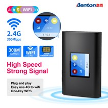 벤톤-무선 라우터 잠금 해제 Mifi 휴대용 모뎀 4G + Lte Cat 6 300Mbps 야외 포켓 Wifi 핫스팟 Sim 카드 슬롯 있음, 1