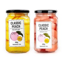 클래식 복숭아병조림 황도490g+핑크490g, 없음, 490g