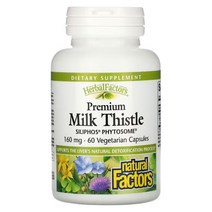 네추럴팩터스 실리포스 피토섬 클리니컬 스트렝스 밀크 씨슬 160mg 베지테리안 캡슐 글루텐 프리 비건, 60개입, 2개