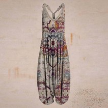 여성점프수트 여름점프수트 데님점프수트 청점프슈트 루즈 플라워 프린트 점프 슈트 스트랩 바지 여성용 패션 오버