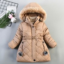 구스 아동 점퍼 키즈 스키복 어린이 주니어 아기 옷 여아 재킷 가을/겨울용 패션 후드 긴 코트 두꺼운 겉옷 따뜻한 재킷