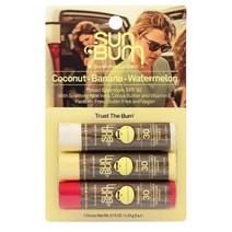Sun Bum Lip Balm 선범 립밤 SPF 30 스틱 코코넛 바나나 워터멜론 4.26g 3팩