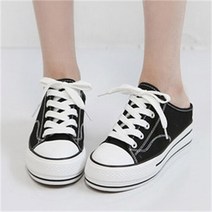 [베리슈] 4cm 캔버스화 스니커즈 블로퍼 슬리퍼