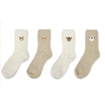 여성용 곰돌이 양말 4종세트