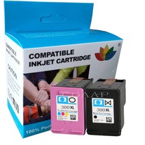 HP 잉크 카트리지 교체 호환 HP 300 XL CC640E CC643E HP D1600 D2500 D5500 F2400 F4200 F4400 F4500 시리, 한개옵션1, 07 5pk -- 3BK 2C