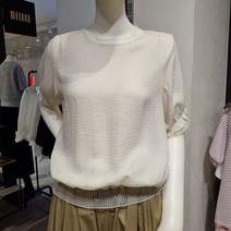 데이텀 매쉬주름셔링블라우스