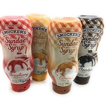 (미국소스) 스머커즈 Smuckers 시럽 초콜릿 카라멜 버터스카치 딸기 (버라이어티 팩 4개), 1.25파운드(4팩)