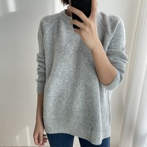 오오엘 여성용 도톰 루즈핏 나그랑 컬러풀 라운드 니트