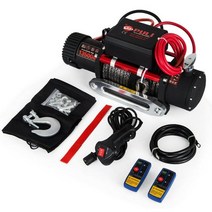 최고의 가격 합성 로프 전기 윈치 ATV 복구 윈치 13500LBS ATV UTV 용, 빨간색, 협력사, 13500파운드