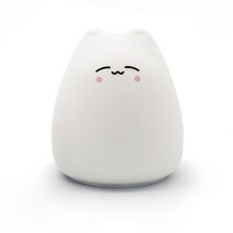 LED 야간 램프 터치 센서 고양이 실리콘 동물 조명 컬러풀한 어린이 휴일 선물 수면 크리에이티브 침실, 03 Clever Cat