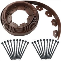 차폐휀스 담장공사 단독 주택 카페 담장 펜스 정원 마당 16.5 피트 잔디 풍경 테두리 키트 울타리 벨트 테두리 테두리 돌 경로 조경 꽃 장식을위한 격리 장벽, 갈색