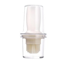 짜기 유형 오일 병 및 브러시 바베큐 담그기 베이킹 주방 요리 도구 용 리필 가능한 실리콘 오일 브러시 병, 슬라이콘, 하얀색