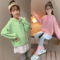 노블아이 봄신상 주니어 의류 아동복 여아 상하복 세트 파스텔후드상하복