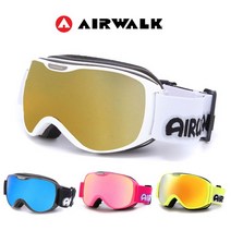 [에어워크] AW-900 주니어/여성용 미러렌즈 스키고글 안경병용, 색상:블랙-핑크미러