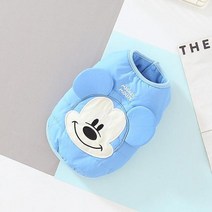 디즈니 강아지 옷 미키마우스 3D 패턴 의류 패션 야외 애완동물 자켓 고양이 티셔츠 소형 중형 개 프렌치 불독, XXL, Light 블루