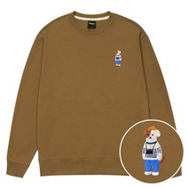 옥스타 남녀공용 미니미 포토그래퍼 브로독 자수 특양면 오버핏 맨투맨