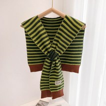 아이엠몽 여성 스트라이프 어깨 숄 케이프 레이어드 가디건 헬루