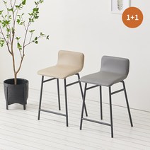 크리미 1+1 아일랜드 홈바 식탁 의자 CNM161C, 그레이
