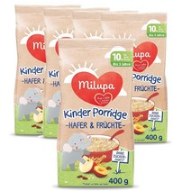 독일 밀루파 Milupa Kinde rPorridge 10개월~3살까지 아기 귀리 과일 오트밀 이유식 포리지 400g, 5팩